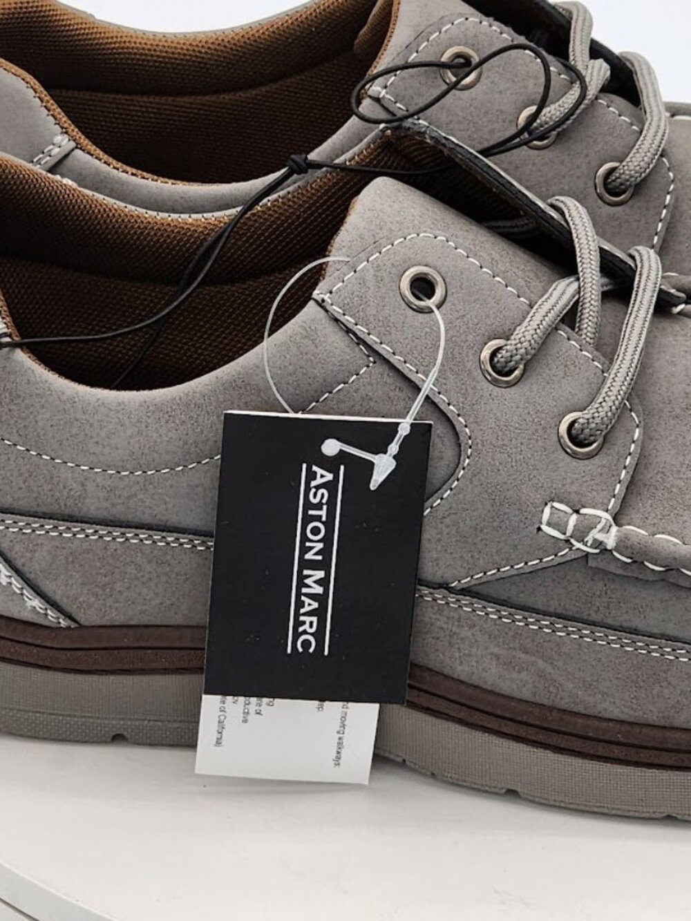 Aston Marc Newport Men’s Gray Moc Toe Casual Comfort Shoes Size 10 M New - Picture 10 of 13